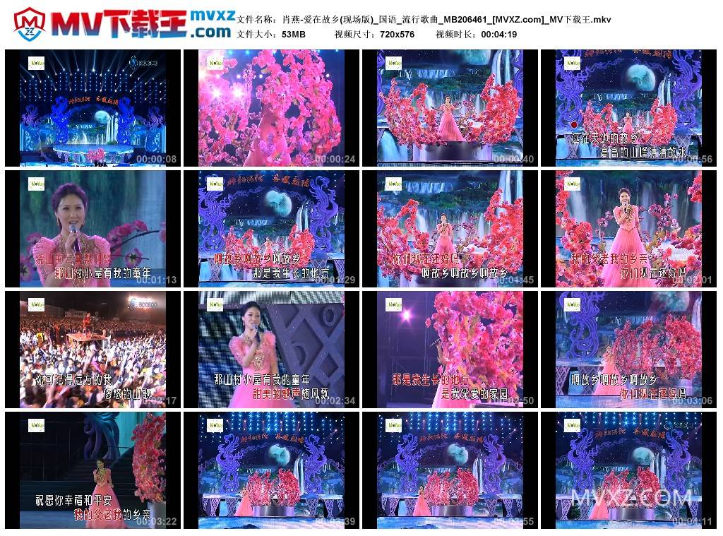 肖燕-爱在故乡(现场版)_国语_流行歌曲_MB206461